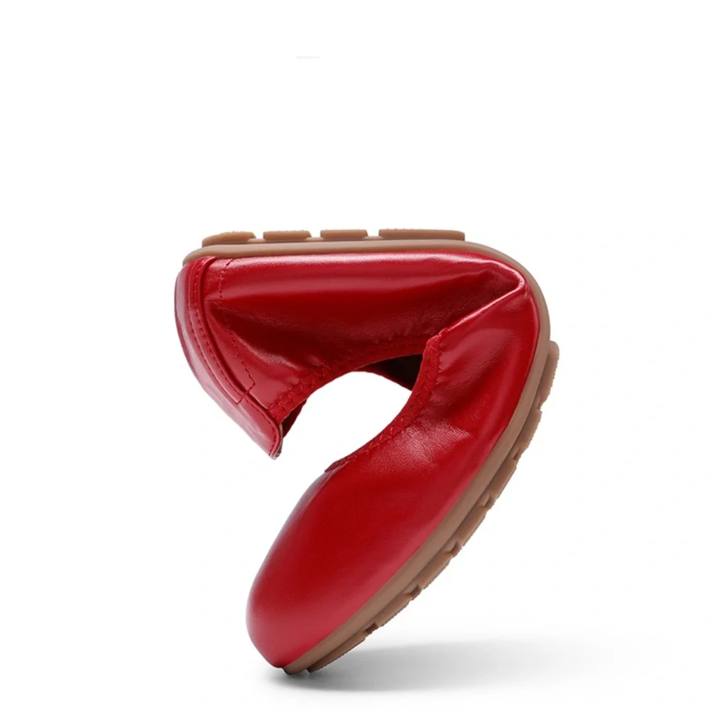 DREAM PAIRS Women's Foldable Ballerina‎ Flats Red Size 10